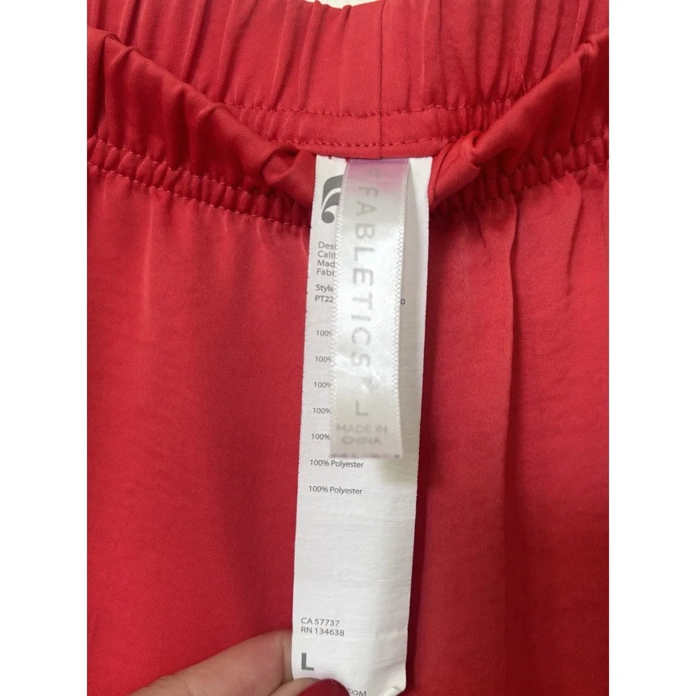 Fabletics Eco Satin Crop Pant Strawberry Women's Size large